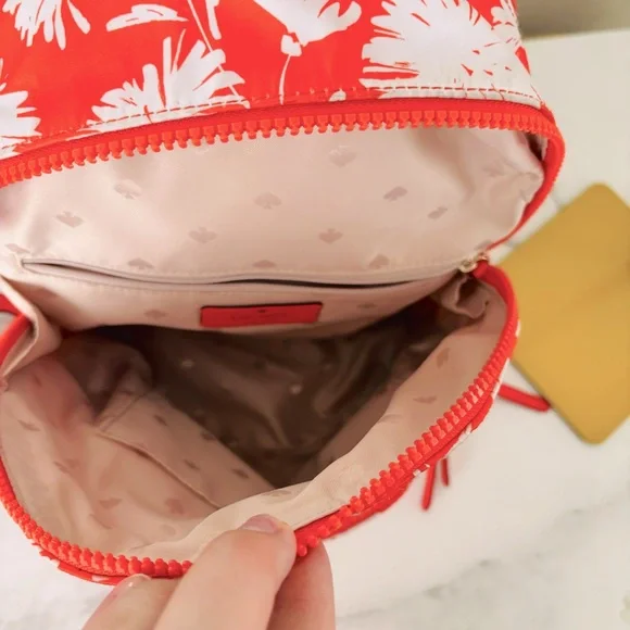 Kate Spade Karissa Medium Orange and White Floral Backpack